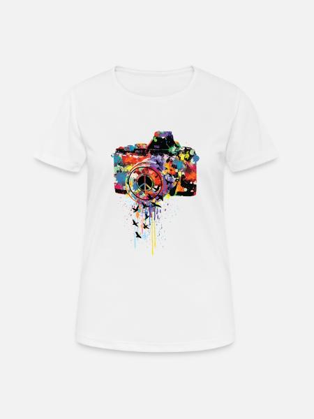 PAINT DSLR - Women's Breathable T-Shirt - white