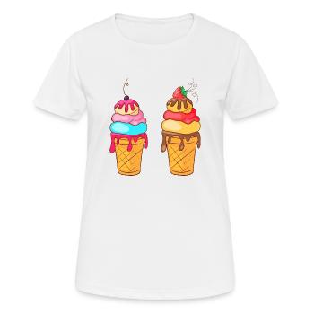 Glace glace crème glacée glace - T-shirt respirant Femme - blanc - Devant - AI Model Female 172 dark (172cm)