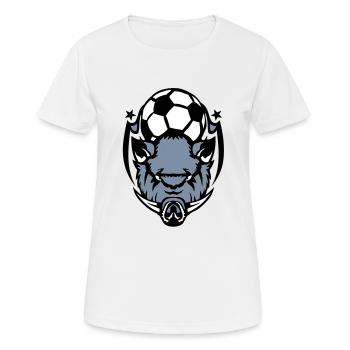 soccer football logo ferocious boar boar3 - Women's Breathable T-Shirt - white - Front - AI Model Female 172 dark (172cm)
