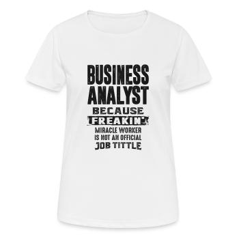 Business Analyst - Frauen T-Shirt atmungsaktiv - Weiß - Vorne - AI Model Female 172 dark (172cm)