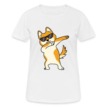 Shiba Inu Dabbing Dab Dance Gift - Women's Breathable T-Shirt - white - Front - AI Model Female 172 dark (172cm)