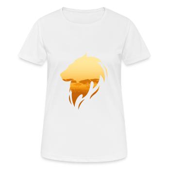 Löwe und Savanne - Frauen T-Shirt atmungsaktiv - Weiß - Vorne - AI Model Female 172 dark (172cm)