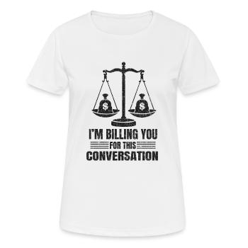 Vous facturer pour cette conversation - T-shirt respirant Femme - blanc - Devant - AI Model Female 172 dark (172cm)