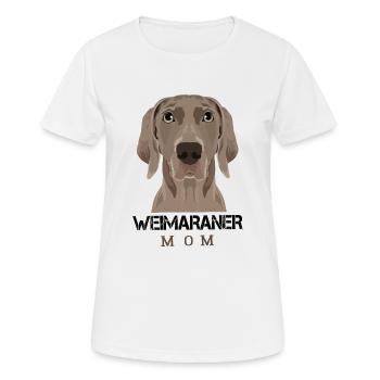 Weimaraner Mom mit Schriftzug - Frauen T-Shirt atmungsaktiv - Weiß - Vorne - AI Model Female 172 dark (172cm)