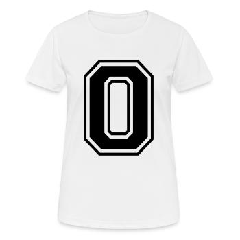 Lettre O Équipe Foot baseball basket université - T-shirt respirant Femme - blanc - Devant - AI Model Female 172 dark (172cm)