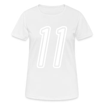 11 Number number - Women's Breathable T-Shirt - white - Front - AI Model Female 172 dark (172cm)