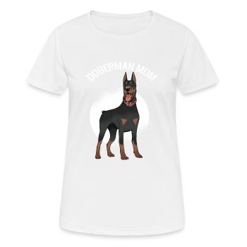 Doberman Maman Chien Chien Chien Propriétaire Chien Ami - T-shirt respirant Femme - blanc - Devant - AI Model Female 172 dark (172cm)