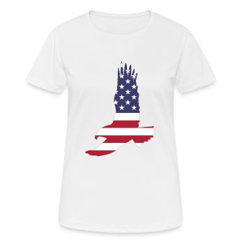 USA America Flagge Stars and Stripes Adler Eagle - Frauen T-Shirt atmungsaktiv - Weiß - Vorne - AI Model Female 172 dark (172cm)