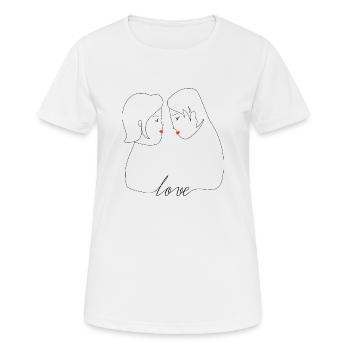 Couple d'amour - T-shirt respirant Femme - blanc - Devant - AI Model Female 172 dark (172cm)
