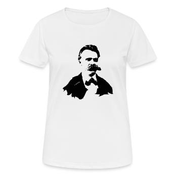Friedrich Nietzsche Ubermensch Nihilist Philosoph - Frauen T-Shirt atmungsaktiv - Weiß - Vorne - AI Model Female 172 dark (172cm)
