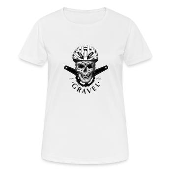 Crâne de manivelle / gravier - T-shirt respirant Femme - blanc - Devant - AI Model Female 172 dark (172cm)