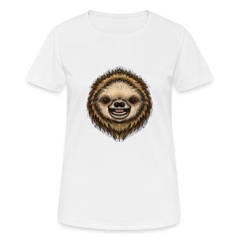 Simon Sloth von Jon Ball - Frauen T-Shirt atmungsaktiv - Weiß - Vorne - AI Model Female 172 dark (172cm)