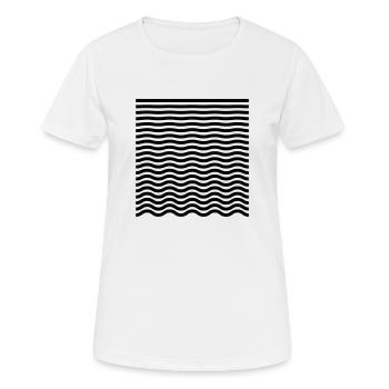 Verlauf von Gerade zu Welle – Minimalist - Frauen T-Shirt atmungsaktiv - Weiß - Vorne - AI Model Female 172 dark (172cm)