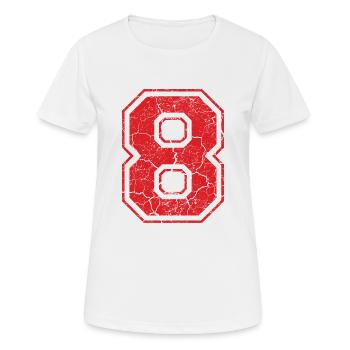 8_eight_acht_red_rot (de) - Frauen T-Shirt atmungsaktiv - Weiß - Vorne - AI Model Female 172 dark (172cm)