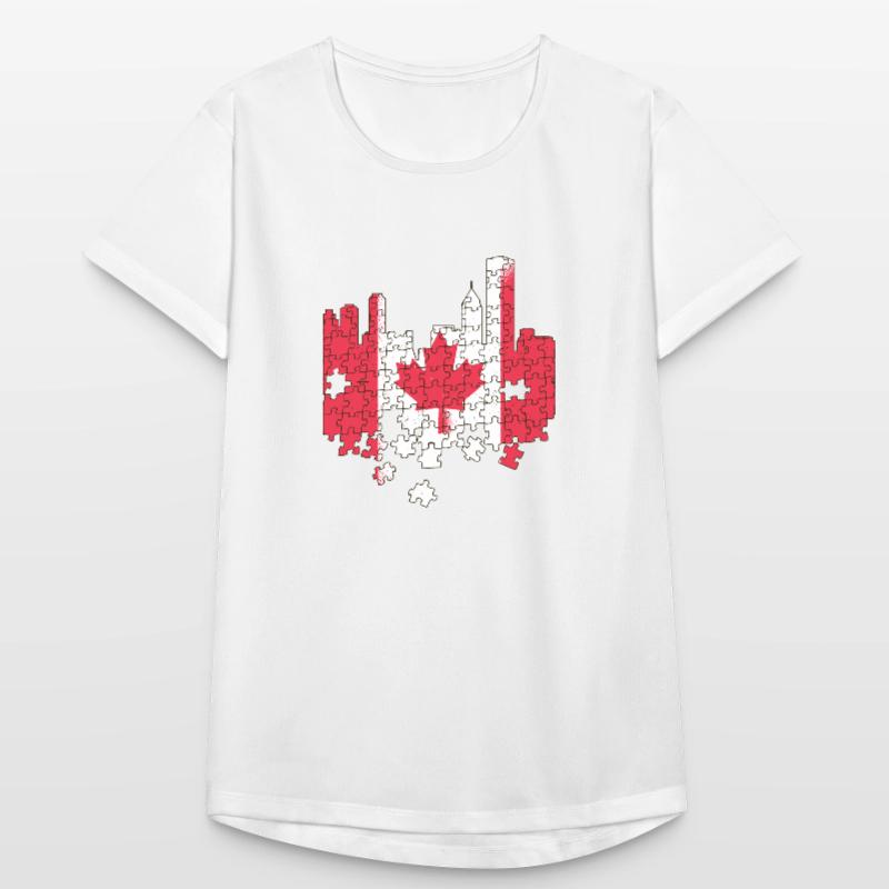 Canada Flag Puzzle Canada Maple Leaf Maple Leaf Women's Breathable T-Shirt