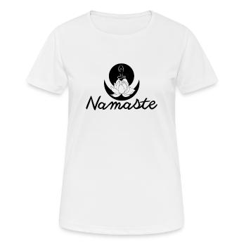 Yoga Vibes Only - Frauen T-Shirt atmungsaktiv - Weiß - Vorne - AI Model Female 172 dark (172cm)