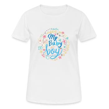 idée de cadeau naissance bébé enfant né naissance - T-shirt respirant Femme - blanc - Devant - AI Model Female 172 dark (172cm)