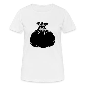 black fabric bag sack gift packed flasks - Women's Breathable T-Shirt - white - Front - AI Model Female 172 dark (172cm)