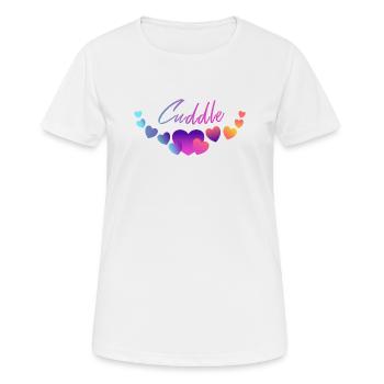 Câliner pour câliner les cœurs d’amour - T-shirt respirant Femme - blanc - Devant - AI Model Female 172 dark (172cm)
