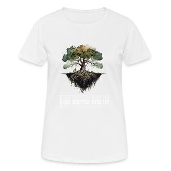 Stay rooted - Women's Breathable T-Shirt - white - Front - AI Model Female 172 dark (172cm)