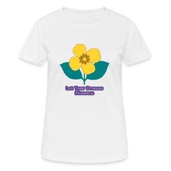Gelbes Blumensymbol auf Gelb - Frauen T-Shirt atmungsaktiv - Weiß - Vorne - AI Model Female 172 dark (172cm)