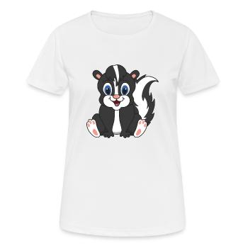 Stinktier - Frauen T-Shirt atmungsaktiv - Weiß - Vorne - AI Model Female 172 dark (172cm)