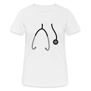 Hanging neck Stethoscope listening heartbeat pulse - Women's Breathable T-Shirt - white - Front - AI Model Female 172 dark (172cm)