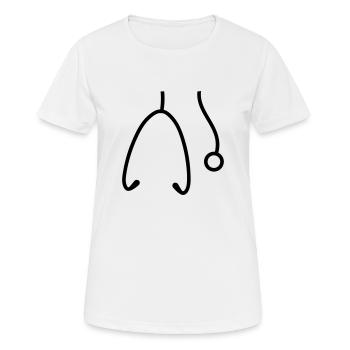 Hanging neck Stethoscope listening heartbeat pulse - Women's Breathable T-Shirt - white - Front - AI Model Female 172 dark (172cm)