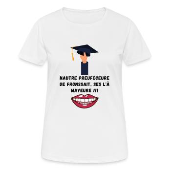 Nautre Preufeceure de fronssait ses l'à mayeure - T-shirt respirant Femme - blanc - Devant - AI Model Female 172 dark (172cm)