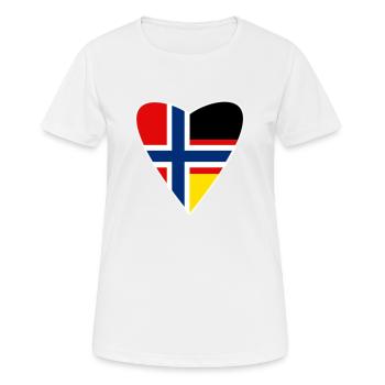 Norwegen Norwegen Deutsch-Norweger Herz Geschenk - Frauen T-Shirt atmungsaktiv - Weiß - Vorne - AI Model Female 172 dark (172cm)