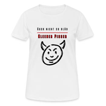 Ne regardez pas si stupide Little Pisser Party Fun Shirt - T-shirt respirant Femme - blanc - Devant - AI Model Female 172 dark (172cm)