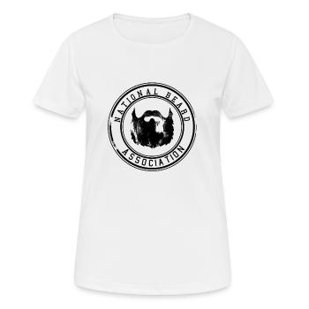 Association nationale Barbe / Mustache Mustache 1c - T-shirt respirant Femme - blanc - Devant - AI Model Female 172 dark (172cm)