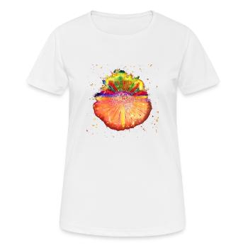 Gehirn Stern brennend - Frauen T-Shirt atmungsaktiv - Weiß - Vorne - AI Model Female 172 dark (172cm)