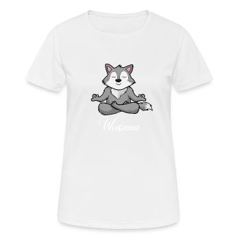 Wolf Auszeit Durchatmen Wusaaa - Frauen T-Shirt atmungsaktiv - Weiß - Vorne - AI Model Female 172 dark (172cm)