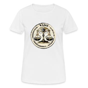 Sternzeichen Waage - Frauen T-Shirt atmungsaktiv - Weiß - Vorne - AI Model Female 172 dark (172cm)