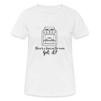 Ventre de bébé enceinte grossesse cadeau four bébé - T-shirt respirant Femme - blanc - Devant - AI Model Female 172 dark (172cm)