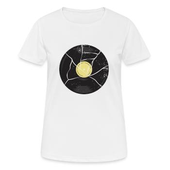 Disque vinyle - T-shirt respirant Femme - blanc - Devant - AI Model Female 172 dark (172cm)