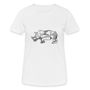 Nashorn geometrisch - Frauen T-Shirt atmungsaktiv - Weiß - Vorne - AI Model Female 172 dark (172cm)