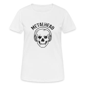 Metal tête de mort heavy cadeau musique Rock Festival - T-shirt respirant Femme - blanc - Devant - AI Model Female 172 dark (172cm)