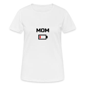 MOM Low Battery Energy T-Shirt BLACK LABELED - Frauen T-Shirt atmungsaktiv - Weiß - Vorne - AI Model Female 172 dark (172cm)