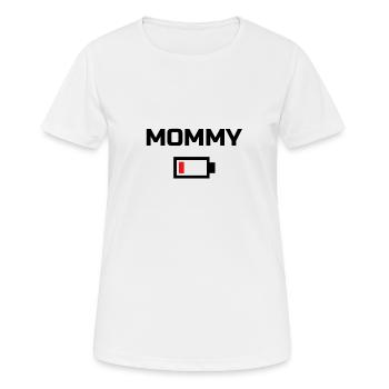 MOMMY Low Battery Energy T-Shirt BLACK LABELED - Frauen T-Shirt atmungsaktiv - Weiß - Vorne - AI Model Female 172 dark (172cm)