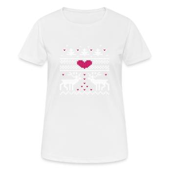 Christmas moose funny christmas present - Women's Breathable T-Shirt - white - Front - AI Model Female 172 dark (172cm)