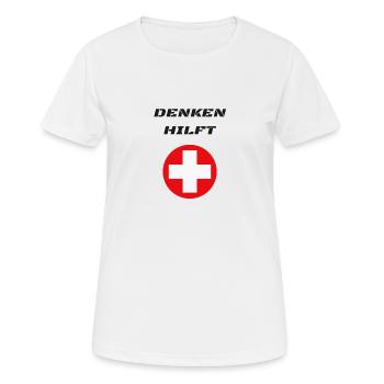 penser aide - T-shirt respirant Femme - blanc - Devant - AI Model Female 172 dark (172cm)