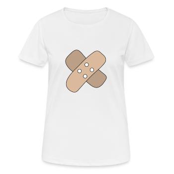Pflaster, Wunde, Verletzung, Heilung, Geschenkidee - Frauen T-Shirt atmungsaktiv - Weiß - Vorne - AI Model Female 172 dark (172cm)