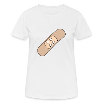 Pflaster, Wunde, Verletzung, Heilung, Geschenkidee - Frauen T-Shirt atmungsaktiv - Weiß - Vorne - AI Model Female 172 dark (172cm)