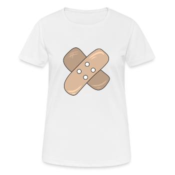 Pflaster, Wunde, Verletzung, Heilung, Geschenkidee - Frauen T-Shirt atmungsaktiv - Weiß - Vorne - AI Model Female 172 dark (172cm)