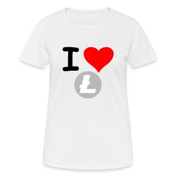 Crypto Love Lite Coin. - Frauen T-Shirt atmungsaktiv - Weiß - Vorne - AI Model Female 172 dark (172cm)