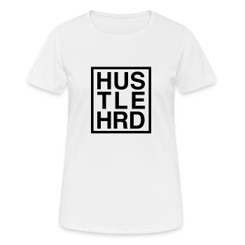 HUSTLE HARD / HUSTLE HRD - Frauen T-Shirt atmungsaktiv - Weiß - Vorne - AI Model Female 172 dark (172cm)