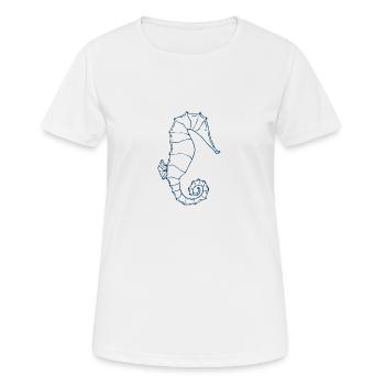 Créatures de la mer sous-marine "SEEPFERD" SHIRT - T-shirt respirant Femme - blanc - Devant - AI Model Female 172 dark (172cm)