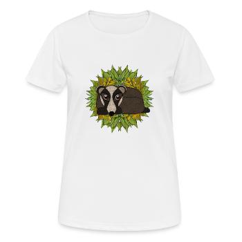 Dachs in seiner Höhle - Frauen T-Shirt atmungsaktiv - Weiß - Vorne - AI Model Female 172 dark (172cm)